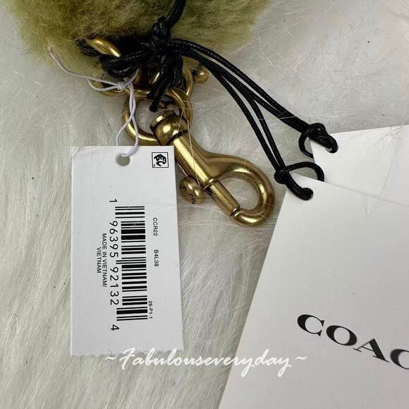 Coach Little Rexy Bag Charm in Shearling/Brass/Multi CCR22 NWT - Picture 6 of 7